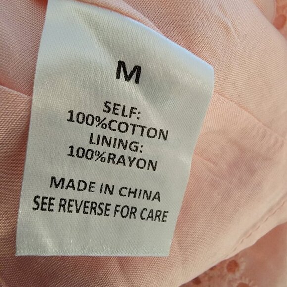 Heatherly Pastel Peach Eyelit Blouson Penelope Crop Top Size M - Picture 14 of 15